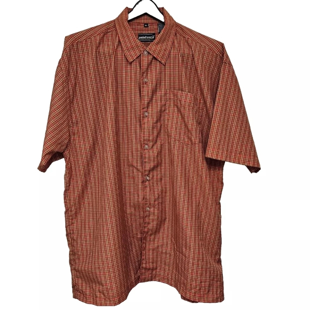 Point Zero Manufacturing Short Sleeve Button Up Shirt Size XL Multicolor Stripe
